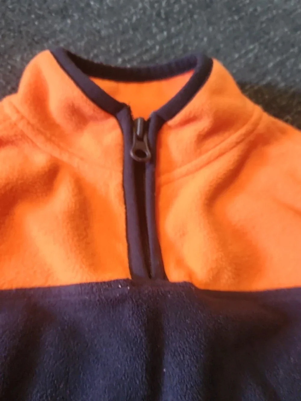OshKosh B'gosh Orange and Navy Fleece Half-Zip Pullover